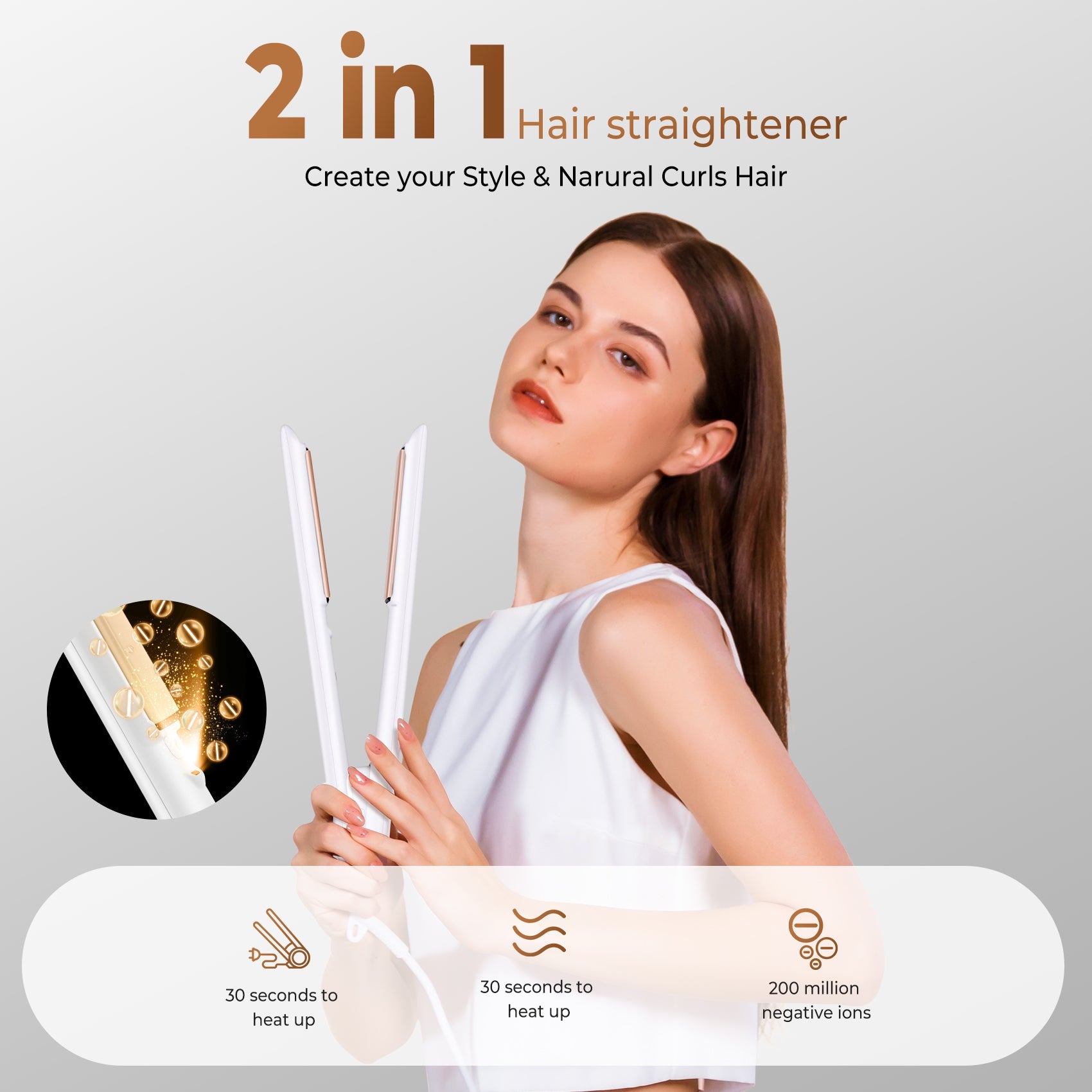 UKLISS 2-in-1 Hair Straightener