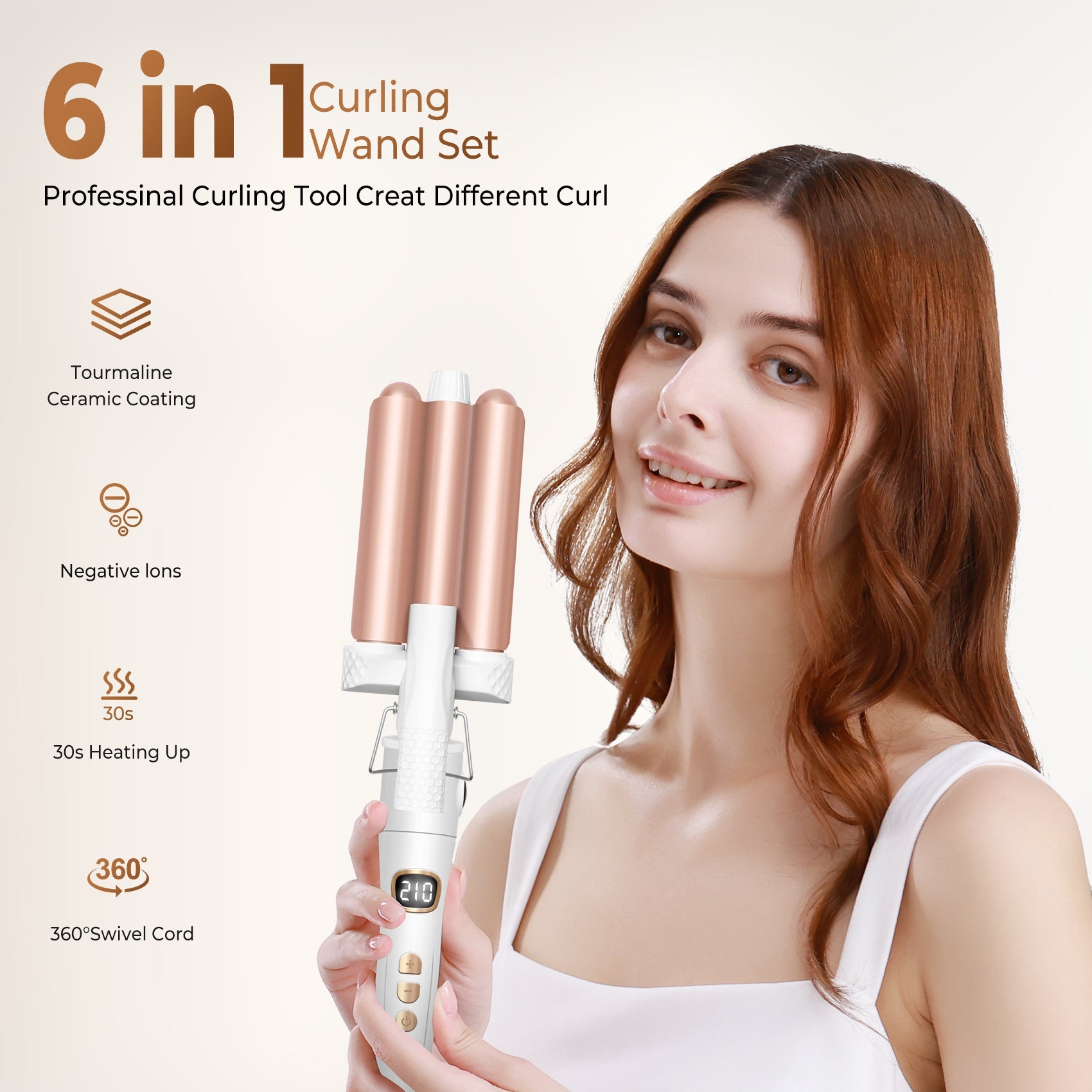 6 In 1 Curling Wand Set