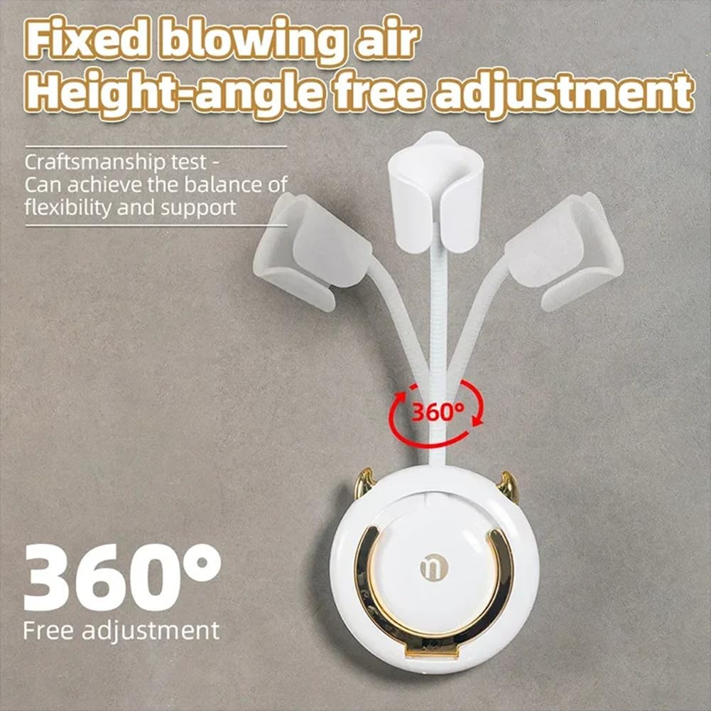 Hands-Free Adjustable Wall-Mount Blow Dryer Holder
