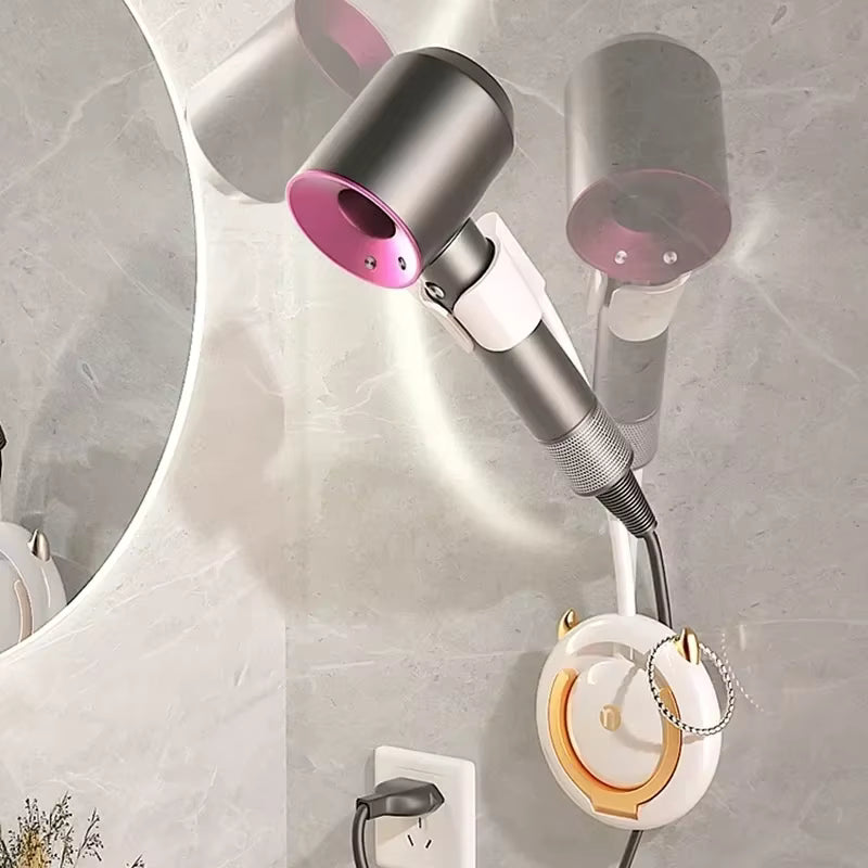 Hands-Free Adjustable Wall-Mount Blow Dryer Holder